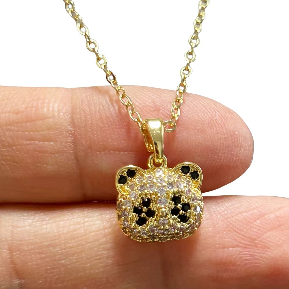 Panda Head Pendant Necklace