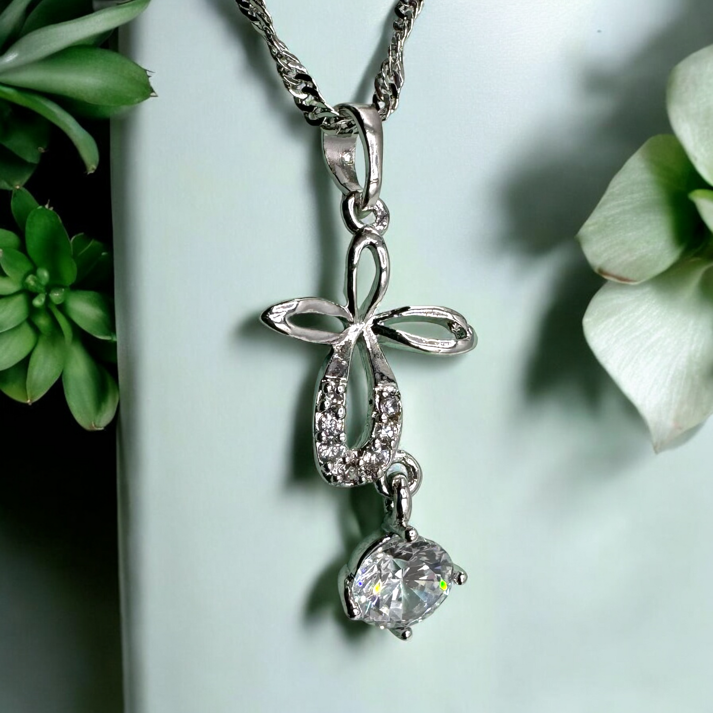 Cubic Zircon 1 Carat Pendant Necklace